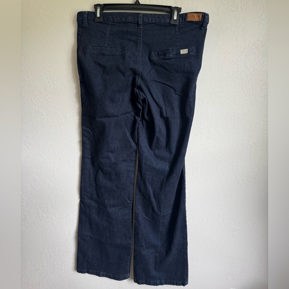 MNG by Mango Dark Wash Blue Denim Straight Leg Womens 12 Casual Stretch - Picture 6 of 7